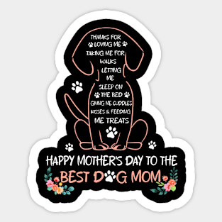 Happy Mother'S Day To The Best Dog Mom Sticker